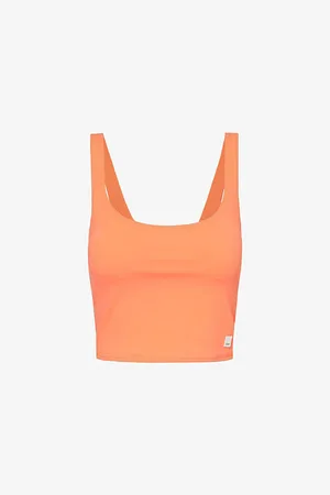 vuori Daily Brand-patch Cropped Stretch-woven Top