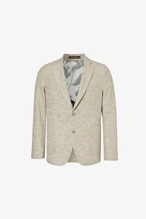 Oscar Jacobson Ferry Patch-pocket Single-breasted Cotton-blend Blazer