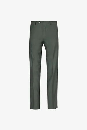 Oscar Jacobson Denz Side-panel Regular-fit Tapered-leg Mid-rise Wool Trousers