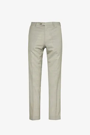 Oscar Jacobson Denz Side-panel Regular-fit Tapered-leg Mid-rise Wool Trousers