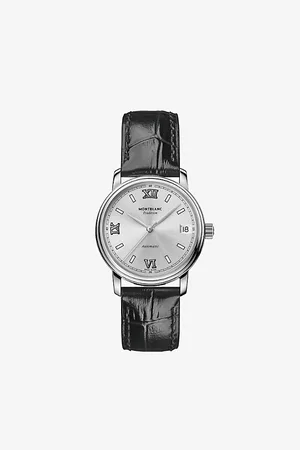 Montblanc 127751 Tradition Date Stainless-steel and Alligator-embossed Leather Automatic Watch