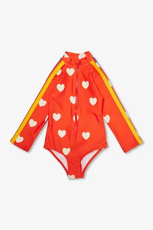 Mini Rodini Heart-print Long-sleeved Swimsuit 1-11 Years