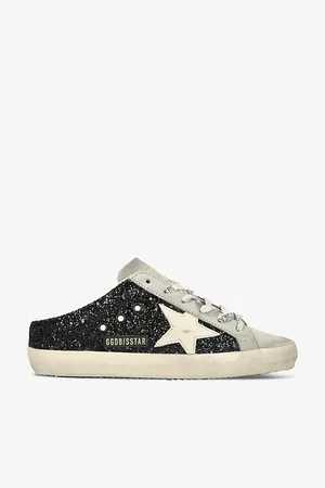 Golden Goose Super Star Sabot 90426 Glitter-embellished Leather Slip-on Trainers