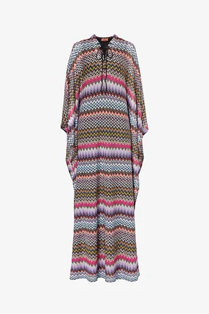 Missoni Chevron-pattern Metallic Knitted Kaftan