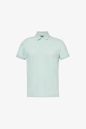 Emporio Armani Brand-embroidered Regular-fit Stretch-cotton-piqué Polo Shirt
