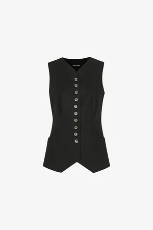 Whistles Lindsey V-neck Linen and Cotton Waistcoat