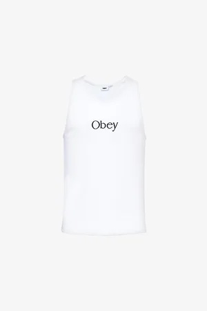Obey Rosemont Embroidered Stretch-cotton Top
