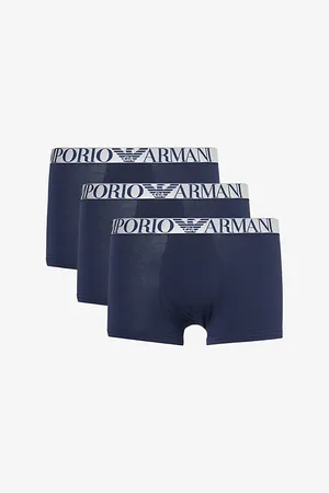 Emporio Armani Branded-waistband Pack of Three Stretch-cotton Trunks