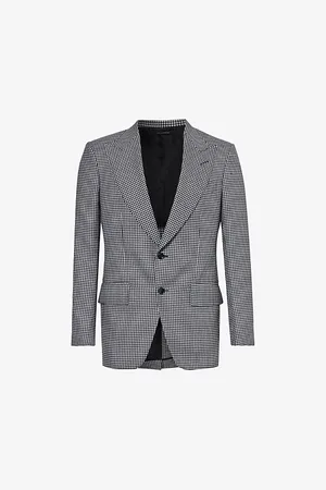 Tom Ford Atticus Houndstooth-patterned Wool, Mohair and Silk-blend Blazer