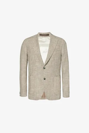 Oscar Jacobson Ferry Patch-pocket Single-breasted Stretch-cotton Blazer