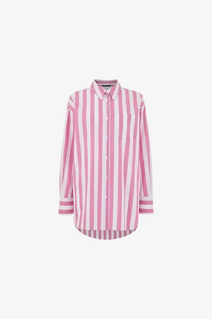Whistles Stripe-pattern Oversized Cotton Shirt