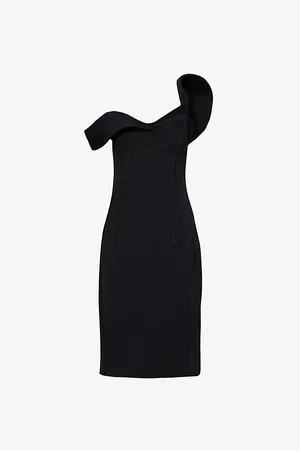 Bottega Veneta Sweetheart-neck Double-layered Wool Midi Dress