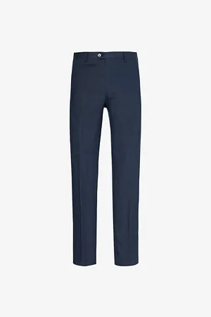 Oscar Jacobson Denz Side-panel Regular-fit Tapered-leg Mid-rise Wool Trousers