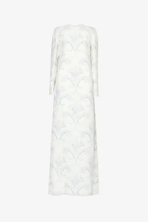 VALENTINO GARAVANI Floral-pattern Flared-hem Silk Maxi Dress
