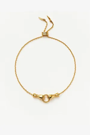 Missoma X Harris Reed Good Hands 18ct Recycled Yellow -plated Brass and Cubic Zirconia Bracelet