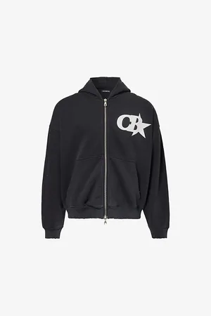Cole Buxton Branded-print Faded-wash Cotton-jersey Hoody