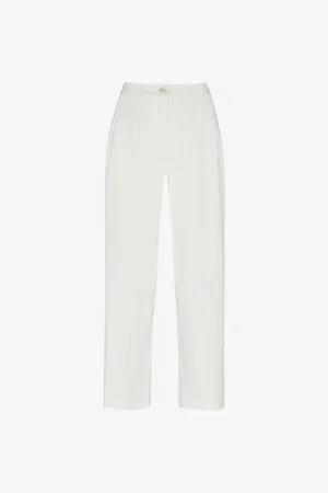 Whistles Bethany Pleated Barrel-leg Mis-rise Cotton Trousers