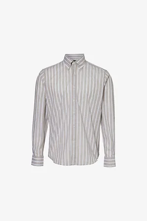 Oscar Jacobson Striped Regular-fit Cotton-blend Shirt