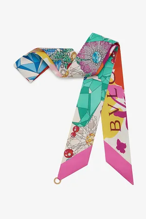 Bvlgari Gems Bouquet Graphic-print Silk-twill Scarf
