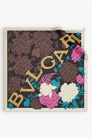 Bvlgari Logo Bouquet Graphic-print Silk-twill Scarf
