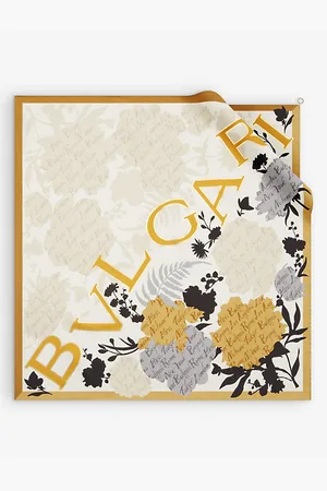 Bvlgari Logo Bouquet Graphic-print Silk-twill Scarf