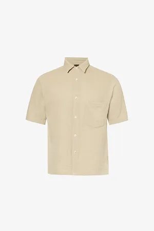 Oscar Jacobson Short-sleeve Crepe Cotton Shirt