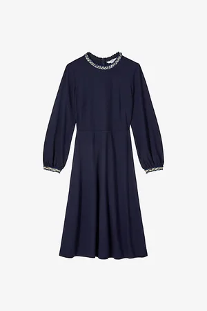 LK Bennett Yvonne Contrasting Stretch-woven Midi Dress