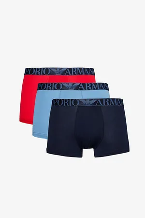 Emporio Armani Logo-waistband Pack of Three Stretch-cotton Trunks