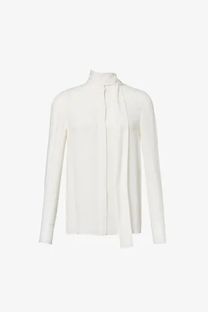 VALENTINO GARAVANI High-neck Long-sleeve Silk Shirt