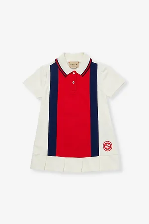 Gucci Logo-embroidered Polo-collar Cotton-jersey Dress 3-36 Months