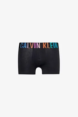 Calvin Klein Branded-waistband Mid-rise Stretch-cotton Trunks
