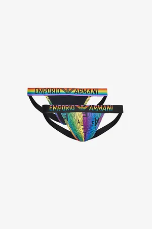Emporio Armani Rainbow-logo Pack of Two Stretch-cotton Jockstraps