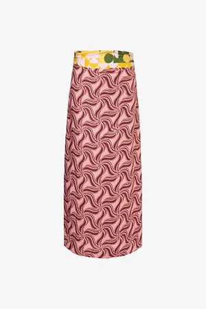 DRIES VAN NOTEN Stan Abstract-pattern Satin Maxi Skirt