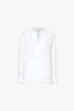 Vince Crosshatch-stitch Relaxed-fit Linen Shirt