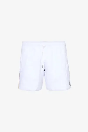 HUGO BOSS Logo-print Regular-fit Recycled-polyester Swim Shorts