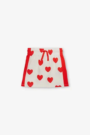 Mini Rodini Hearts Graphic-print Organic-cotton Skirt 3-11 Years