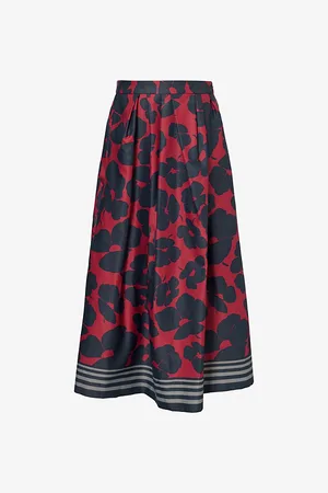 DRIES VAN NOTEN Soni Floral-print Cotton-blend Midi Skirt