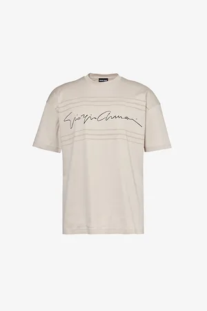 Giorgio Armani Cursive Brand-print Cotton T-shirt
