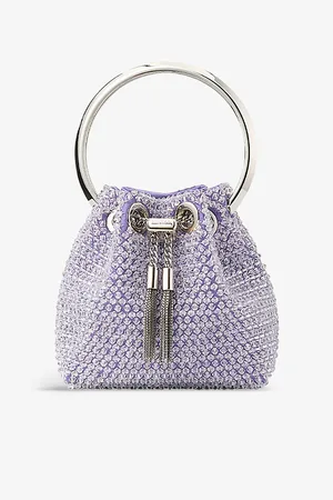 Jimmy Choo Bon Micro Crystal-embellished Satin Top-handle Bag