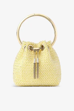 Jimmy Choo Bon Micro Crystal-embellished Satin Top-handle Bag