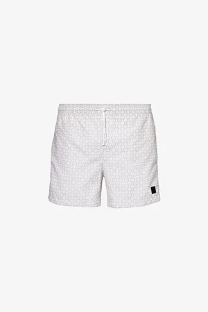 HUGO BOSS Logo-patch Regular-fit Recycled-polyester Swim Shorts