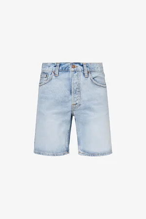 Nudie Jeans Seth Brand-patch Regular-fit Denim Shorts