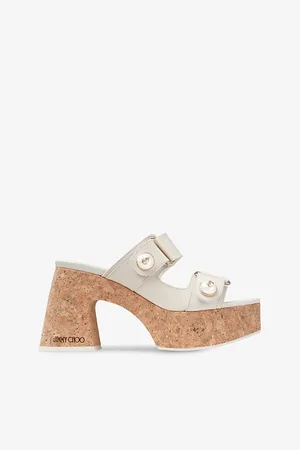 Jimmy Choo Fayence Wedge 95 Leather Heeled Sandals