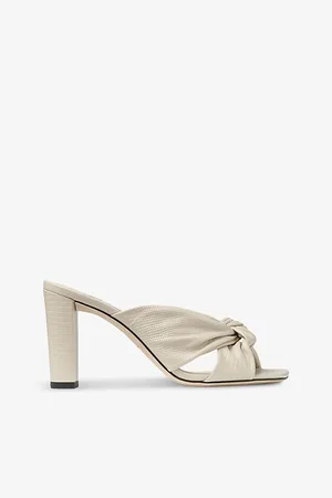 Jimmy Choo Avenue 85 Knot-embellished Leather Heeled Mules