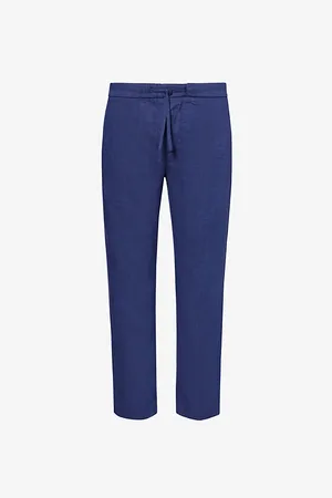Frescobol Carioca Oscar Drawstring-waist Straight-leg Linen and Cotton-blend Trousers