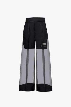 UNDERCOVER Logo-patch Wide-leg Relaxed-fit Silk Trousers