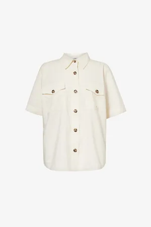 Frame Patch-pocket Cotton-blend Utility Shirt