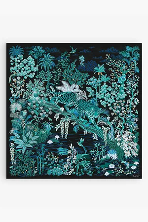 Cartier Panthère De Floral-print Silk-twill Scarf