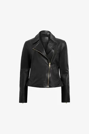 AllSaints Vela Zip-cuffs Slim-fit Leather Biker Jacket