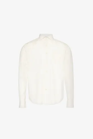 Oscar Jacobson Long-sleeved Patch-pocket Cotton Shirt